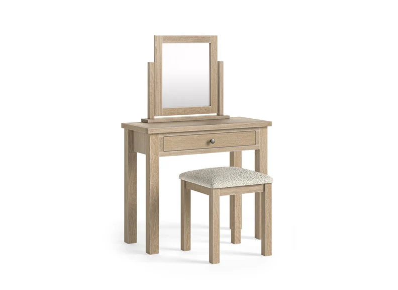 Modern Country Oak Vanity Mirror – Whitewashed Finish with Swivel Action 595mm - Image 3