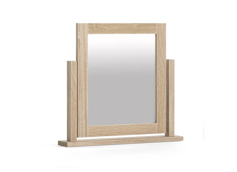 Modern Country Oak Vanity Mirror – Whitewashed Finish with Swivel Action 595mm - Image 5