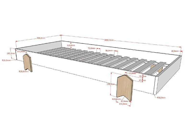 Modulo Arrow Leg Bed – Space-Saving Design 200x90 cm - Image 5