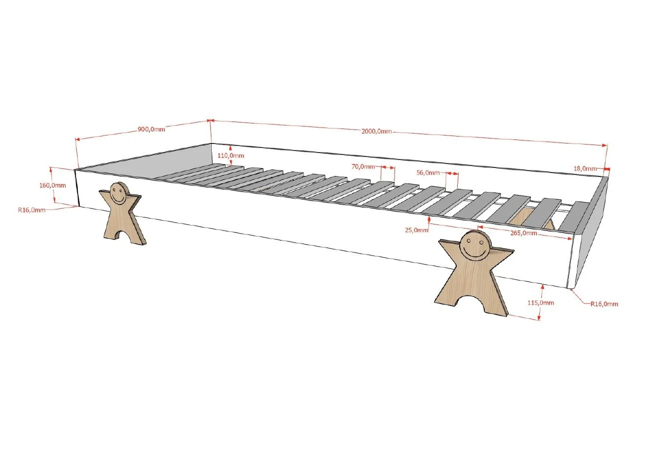 Modulo Smiley Bed – Space-Saving Stackable Design 200x90 cm - Image 5
