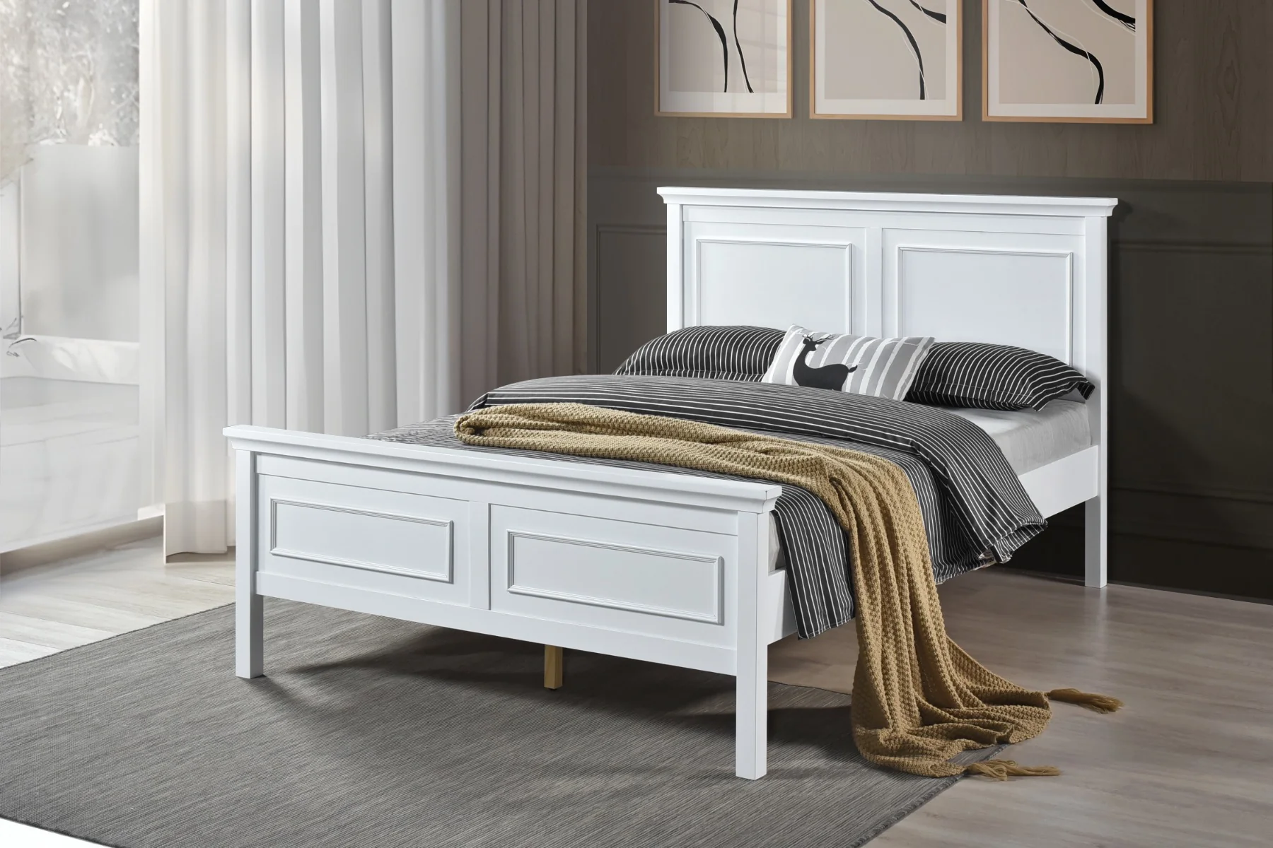 Molly 4 ft6 Bed in White - Image 2