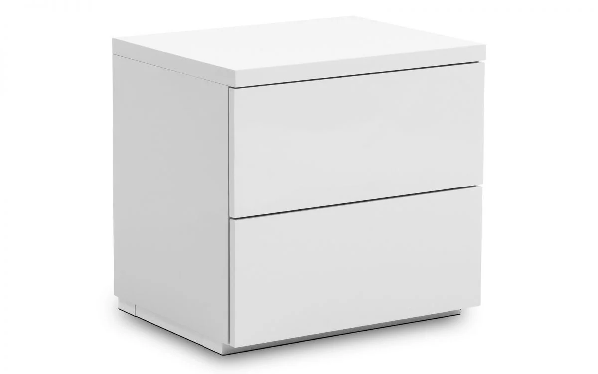 Monaco 2 Drawer Bedsides – White High Gloss, Last 2 in Stock,