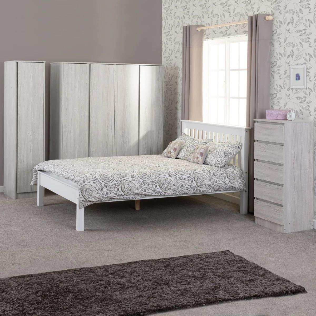 Monaco 4ft Low Foot End Bed Frame – White with Solid Pine Slats
