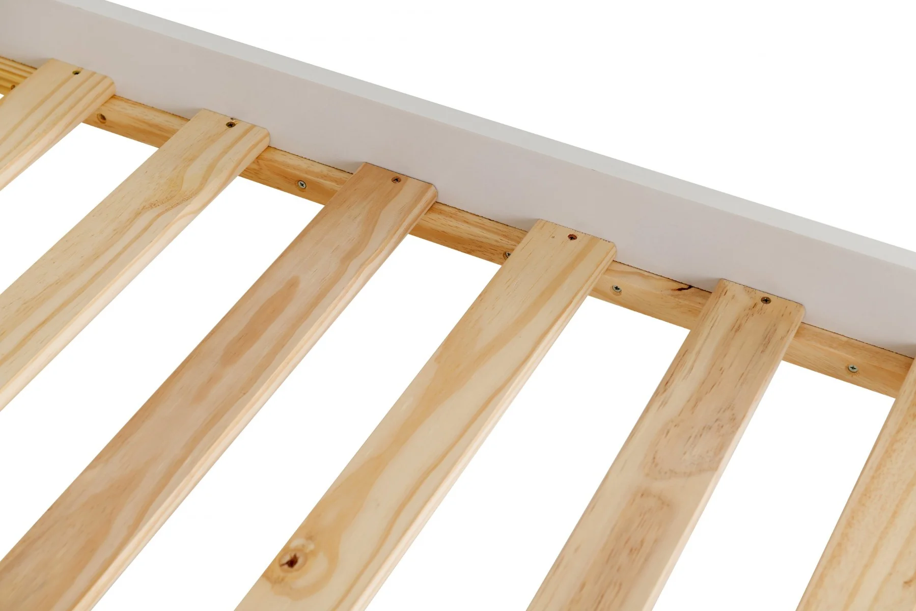 Monaco 4ft Low Foot End Bed Frame – White with Solid Pine Slats - Image 7