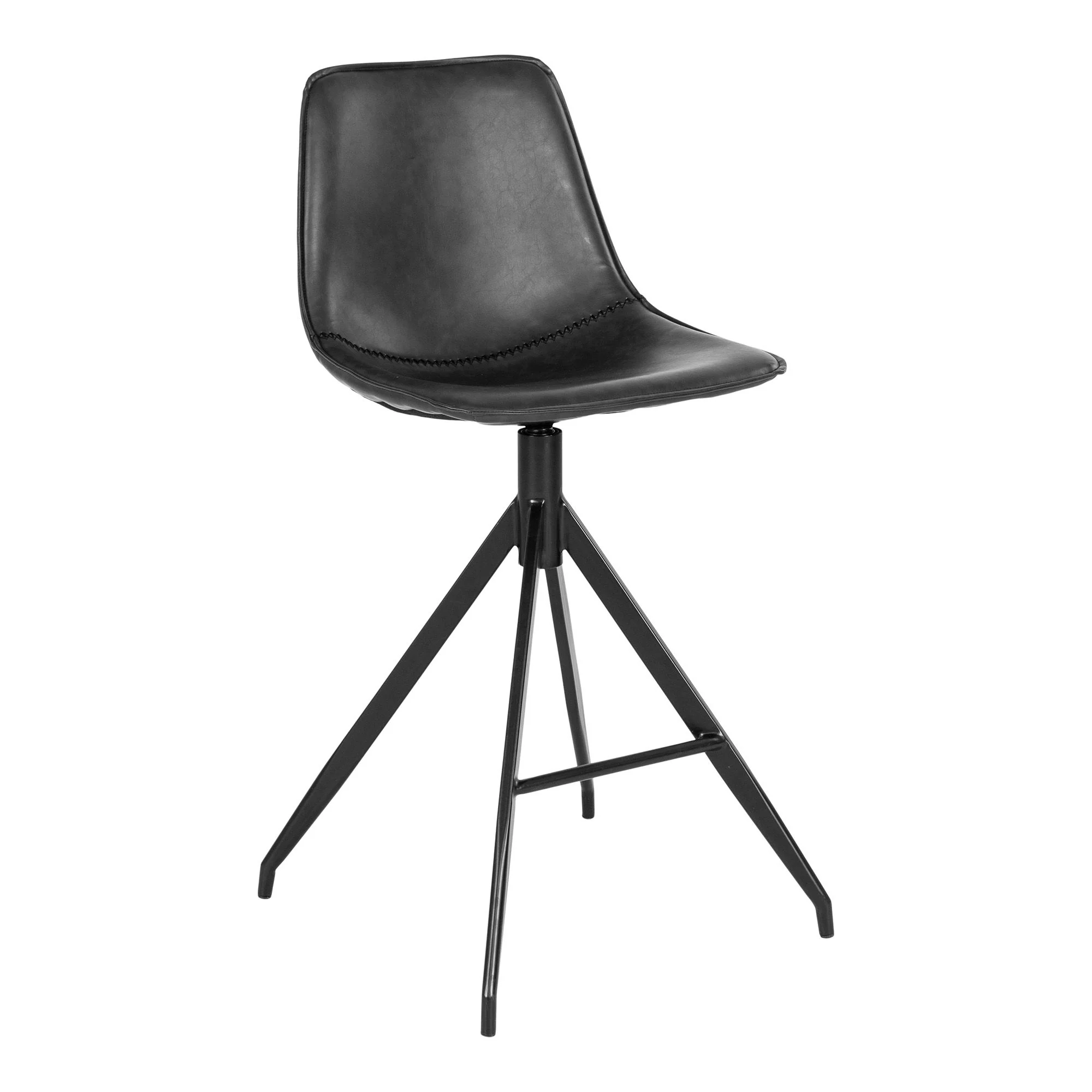 Monaco Counter Chair Option 2 – Black PU with Steel Frame