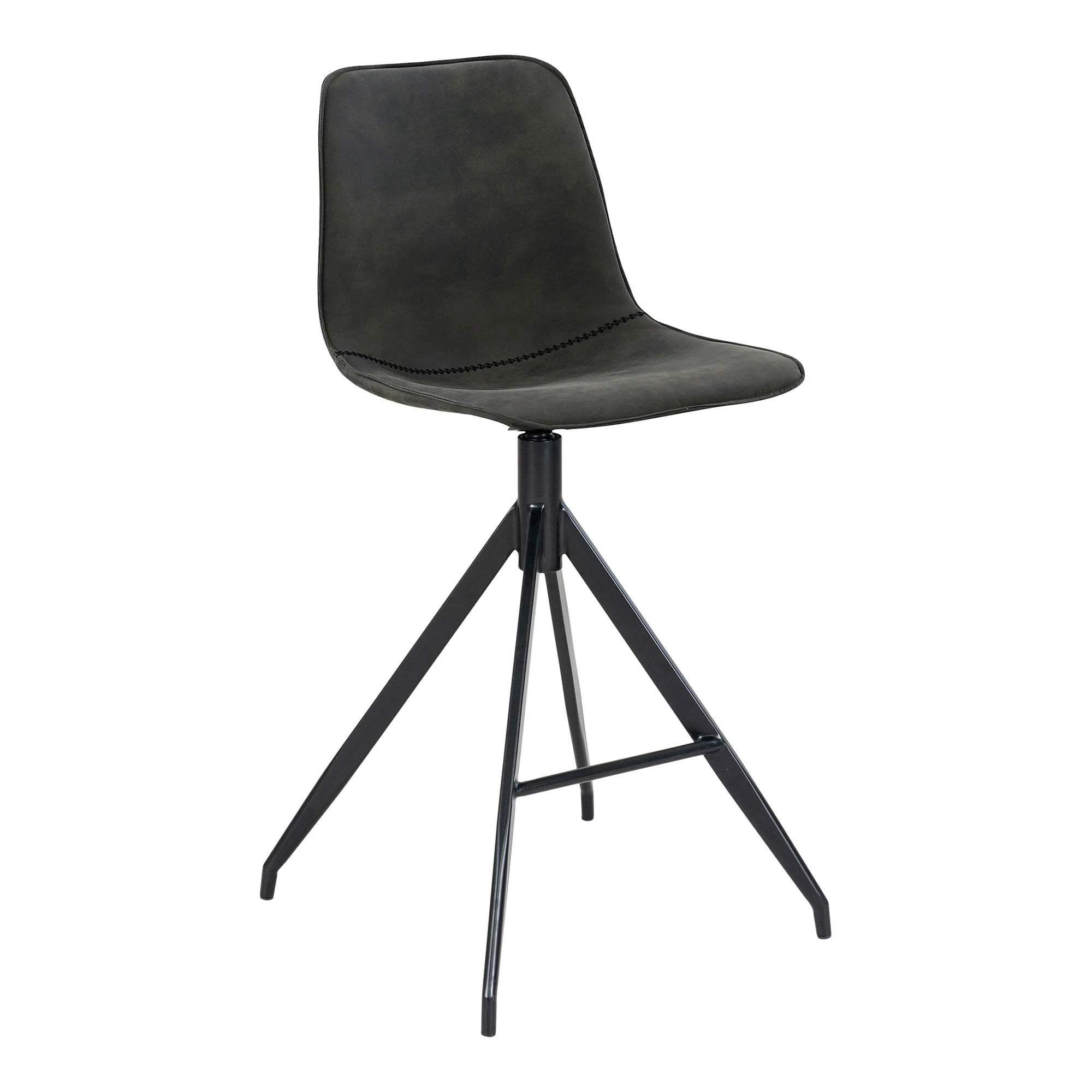 Monaco Counter Chair Option 3 – Grey Microfiber with Steel Frame