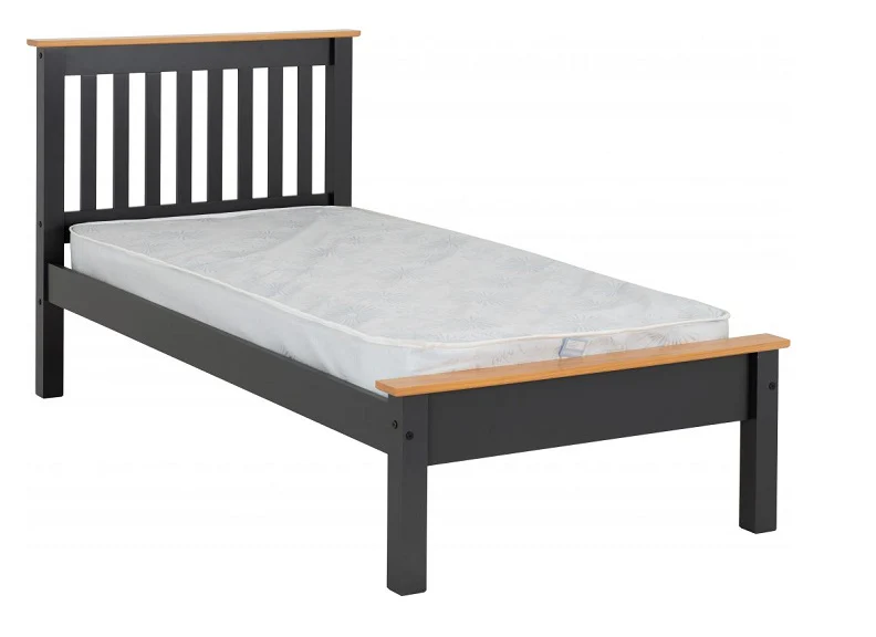 Monaco Low Foot Bed – Grey & Oak Finish - Image 2