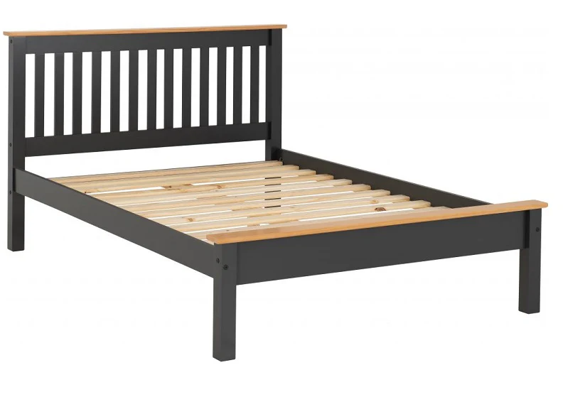 Monaco Low Foot Bed – Grey & Oak Finish - Image 4
