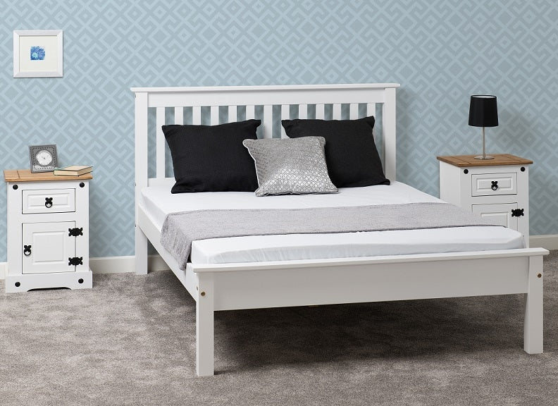 Monaco High & Low Foot Bedframes – White Painted Pine