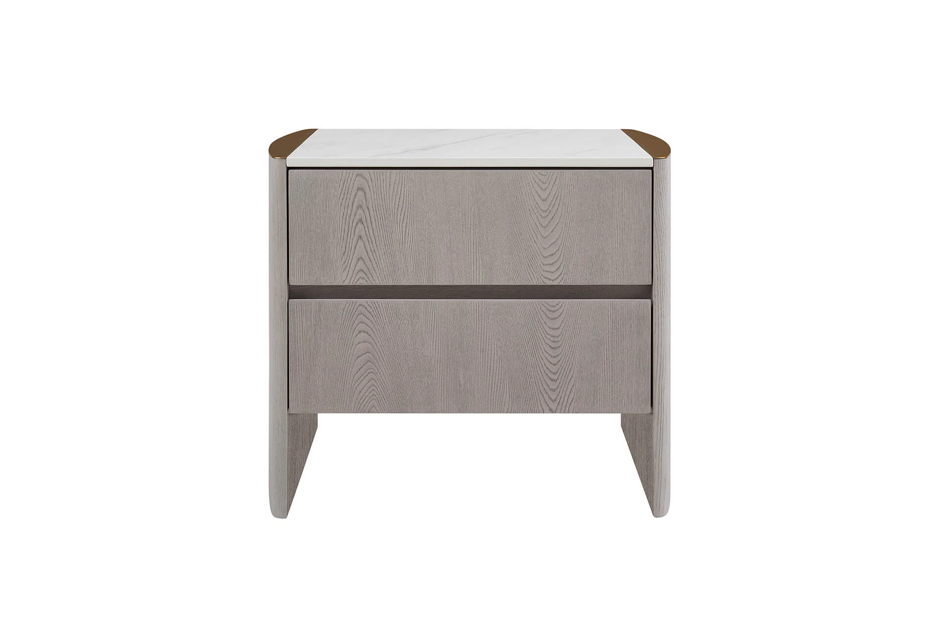 Mondello 2 Drawer Bedside Table – Washed Oak with Sintered Stone Top - Image 10