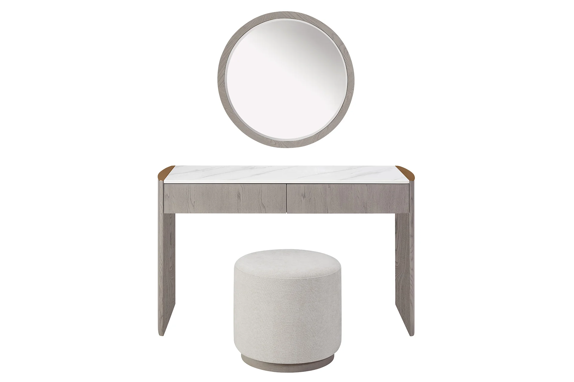 Mondello 2 Drawer Dressing Table – Washed Oak with Sintered Stone Top - Image 9