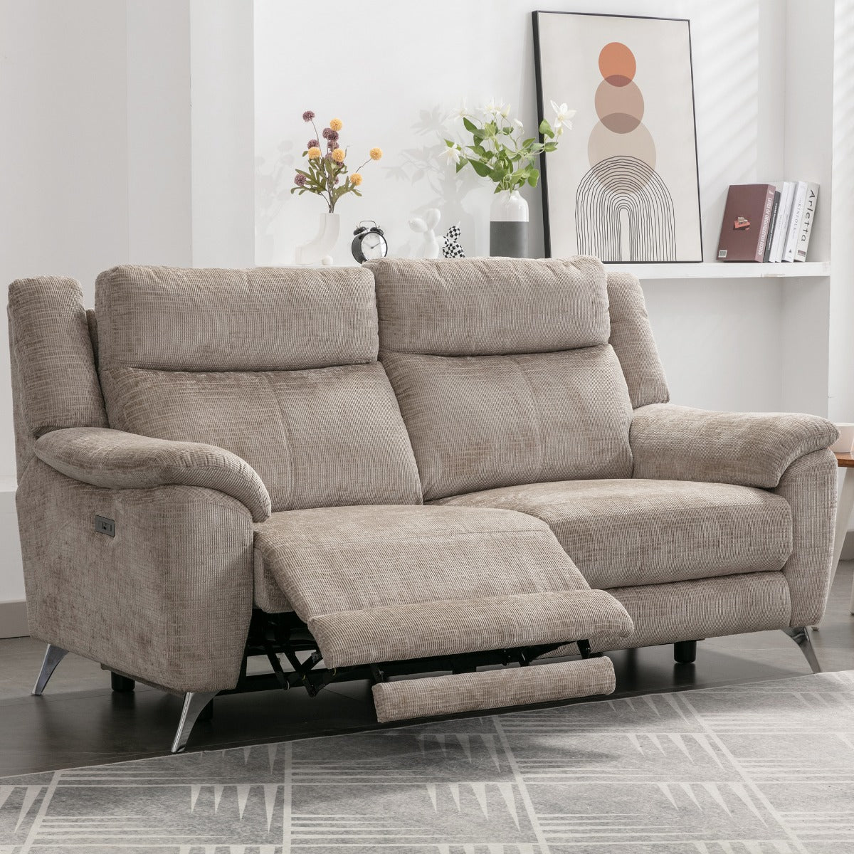 Monroe Electric 2 Seater – Beige Fabric with Adjustable Headrest - Image 2