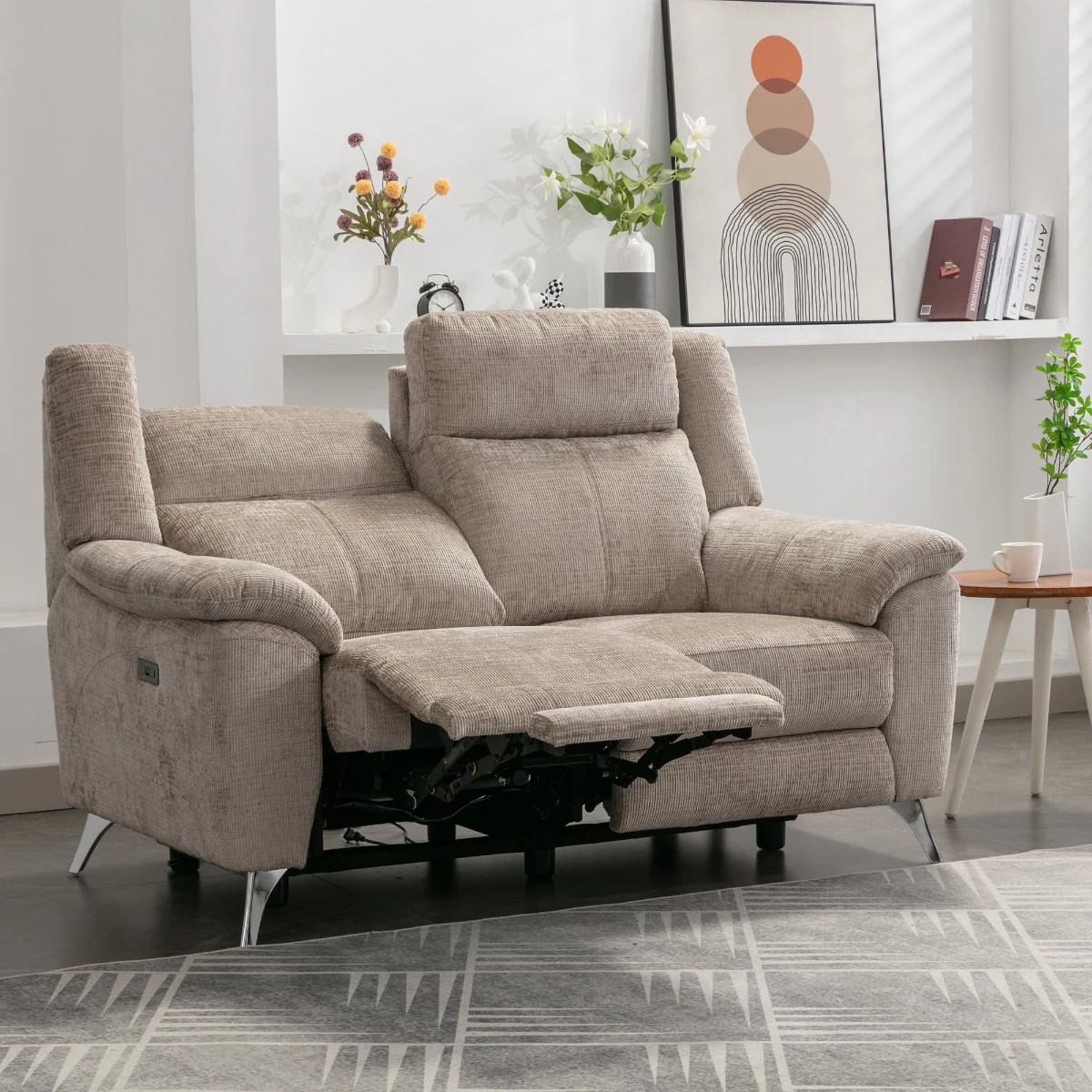 Monroe Electric 2 Seater – Beige Fabric with Adjustable Headrest - Image 3
