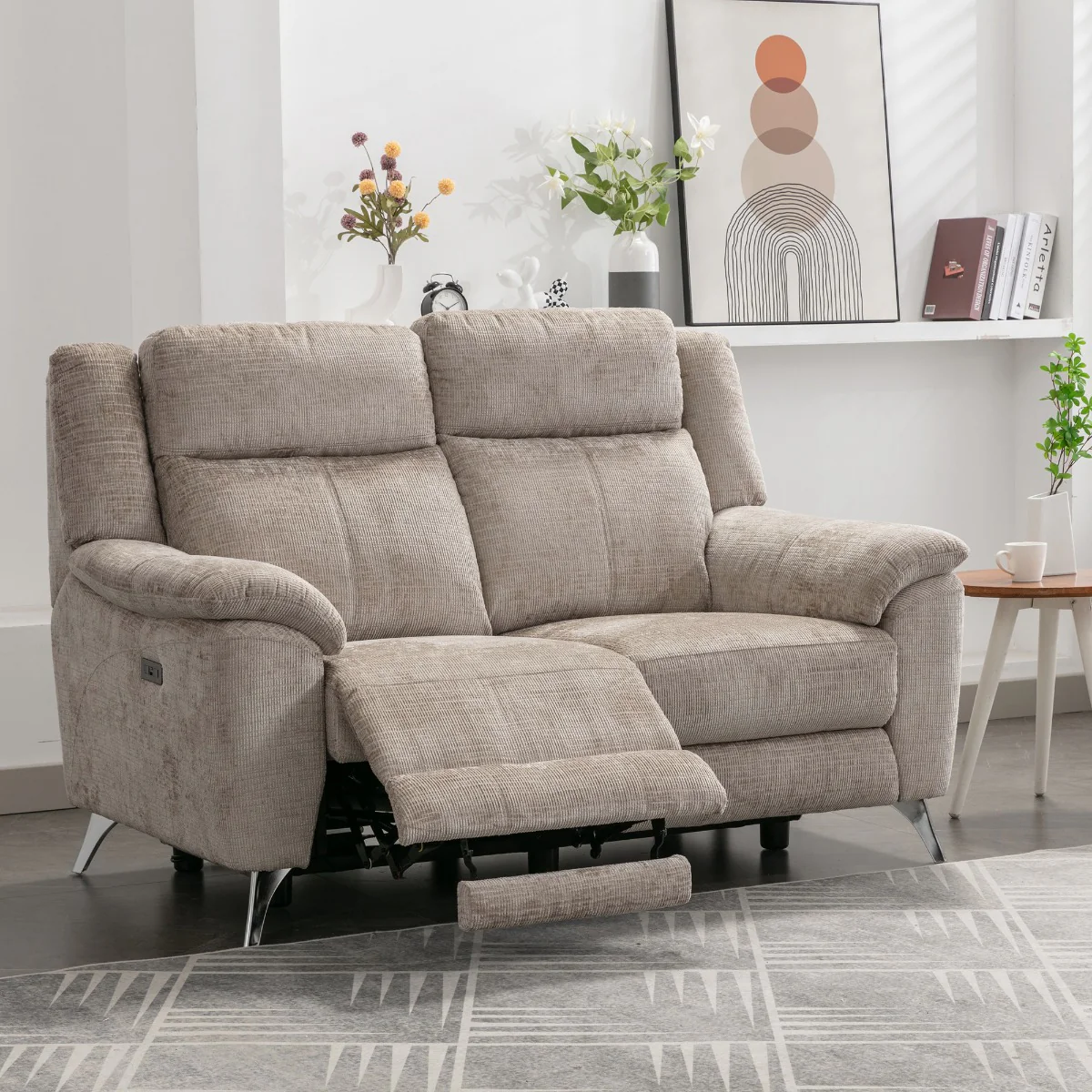 Monroe Electric 2 Seater – Beige Fabric with Adjustable Headrest - Image 4