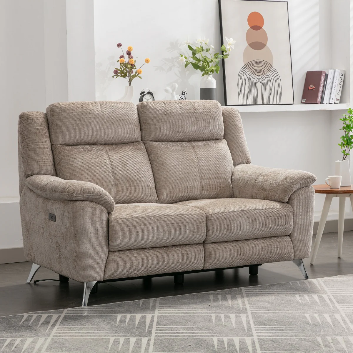 Monroe Electric 2 Seater – Beige Fabric with Adjustable Headrest - Image 5