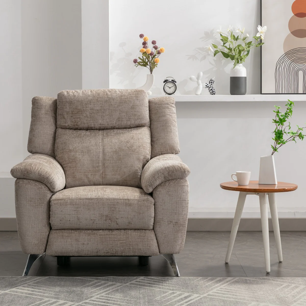Monroe Electric Chair – Beige Fabric with Adjustable Headrest - Image 2