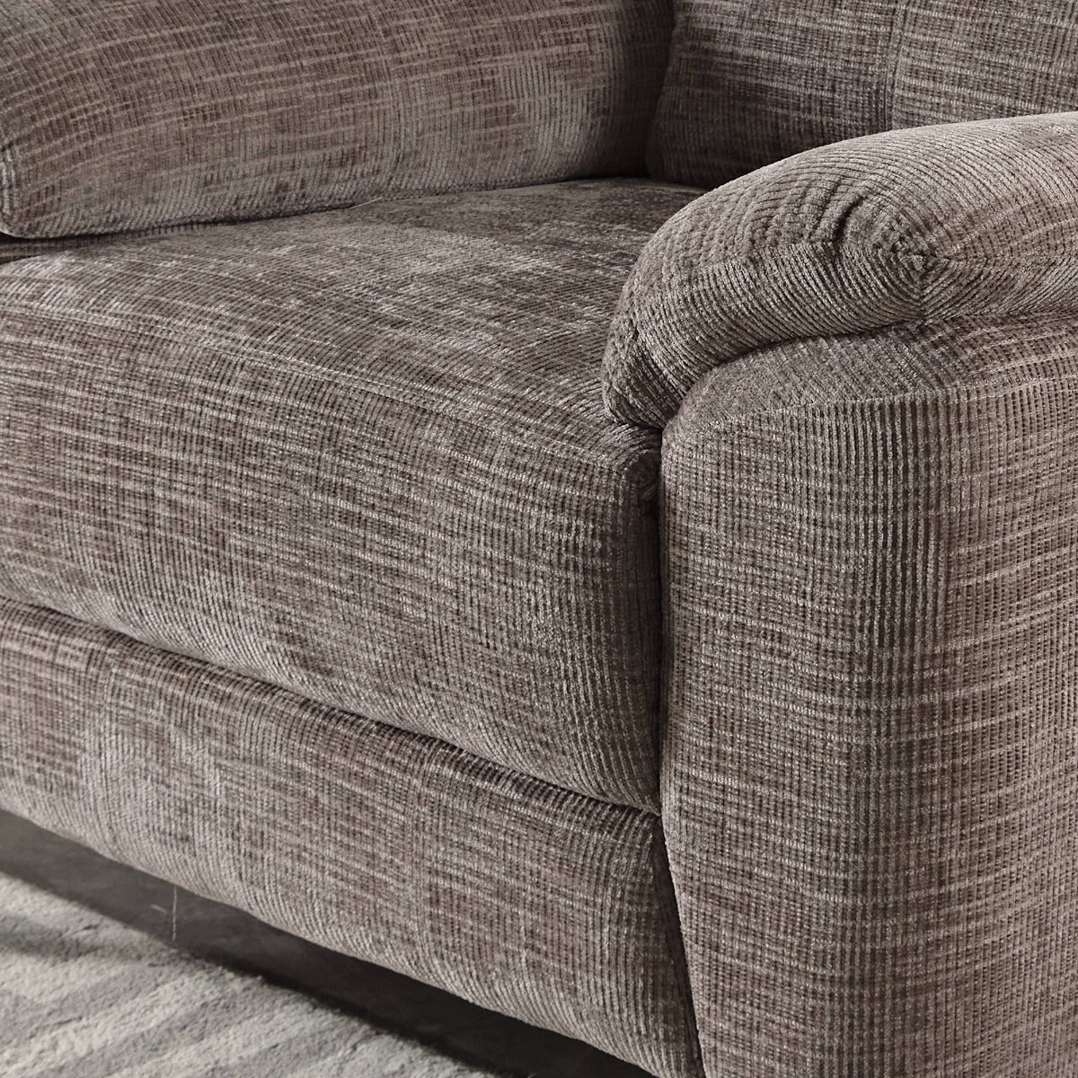 Monroe Fixed 3+1+1 Suite – Stone Fabric with Chrome Legs - Image 3