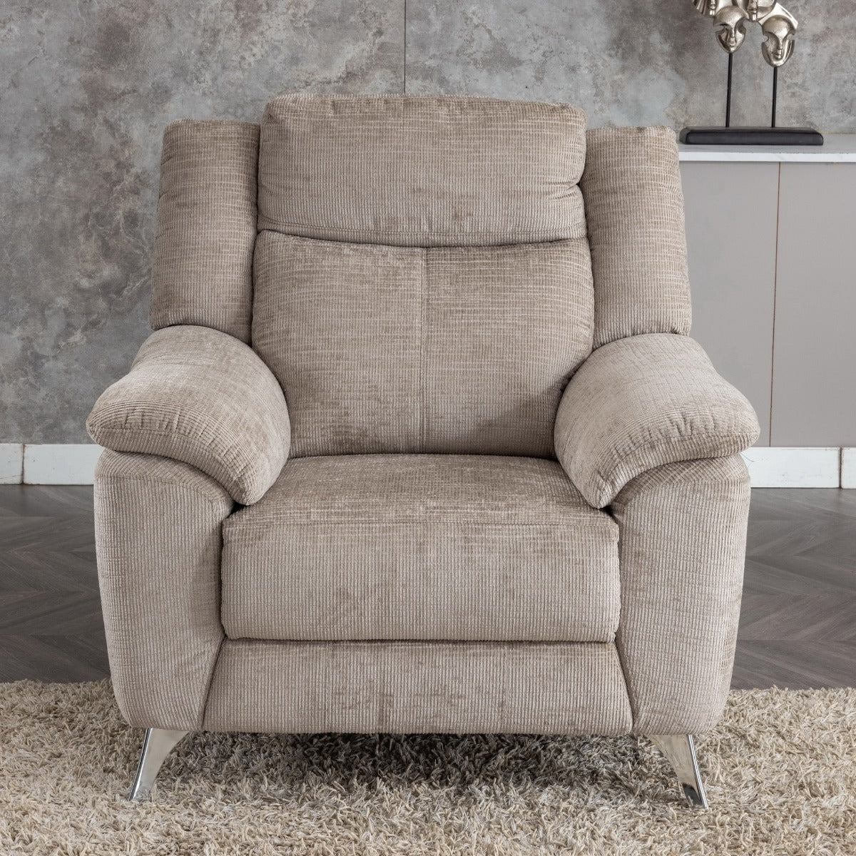 Monroe Fixed Chair – Soft Touch Fabric with Chrome Legs