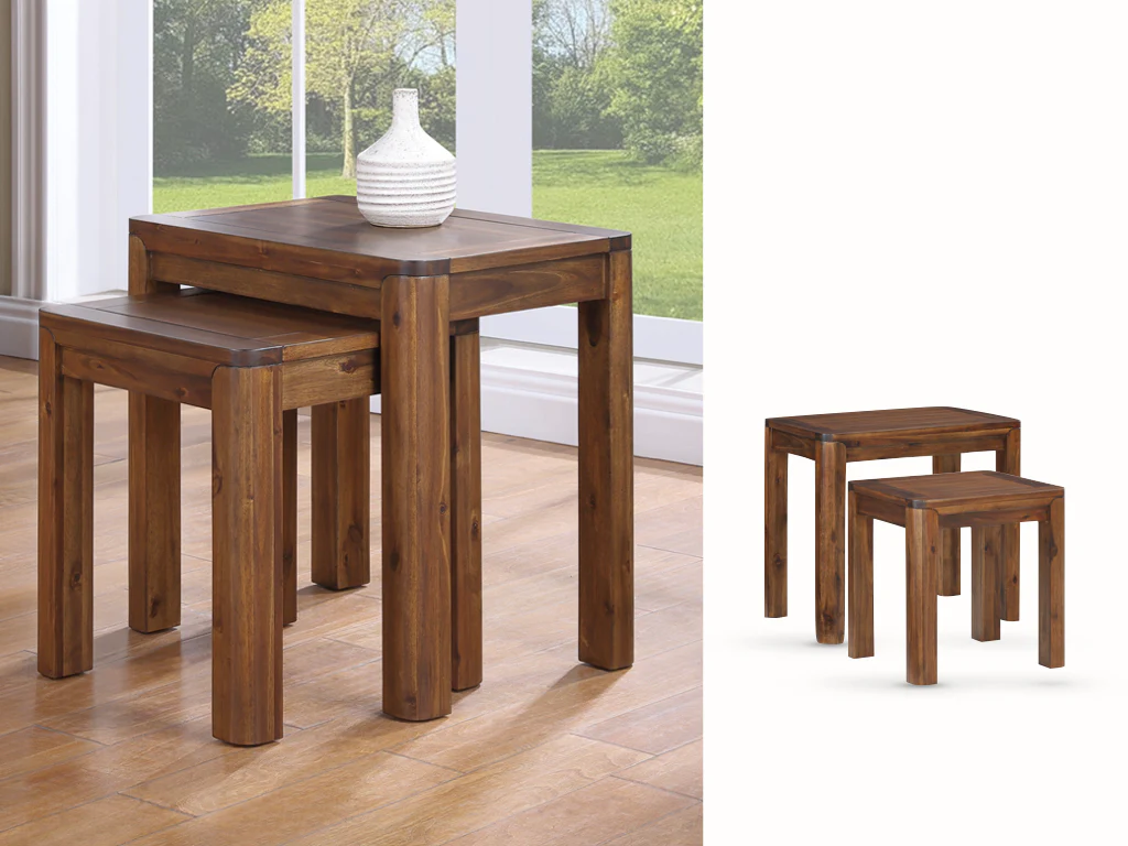 Monterey Nest of 2 Tables – Acacia Wood Space-Saving Design