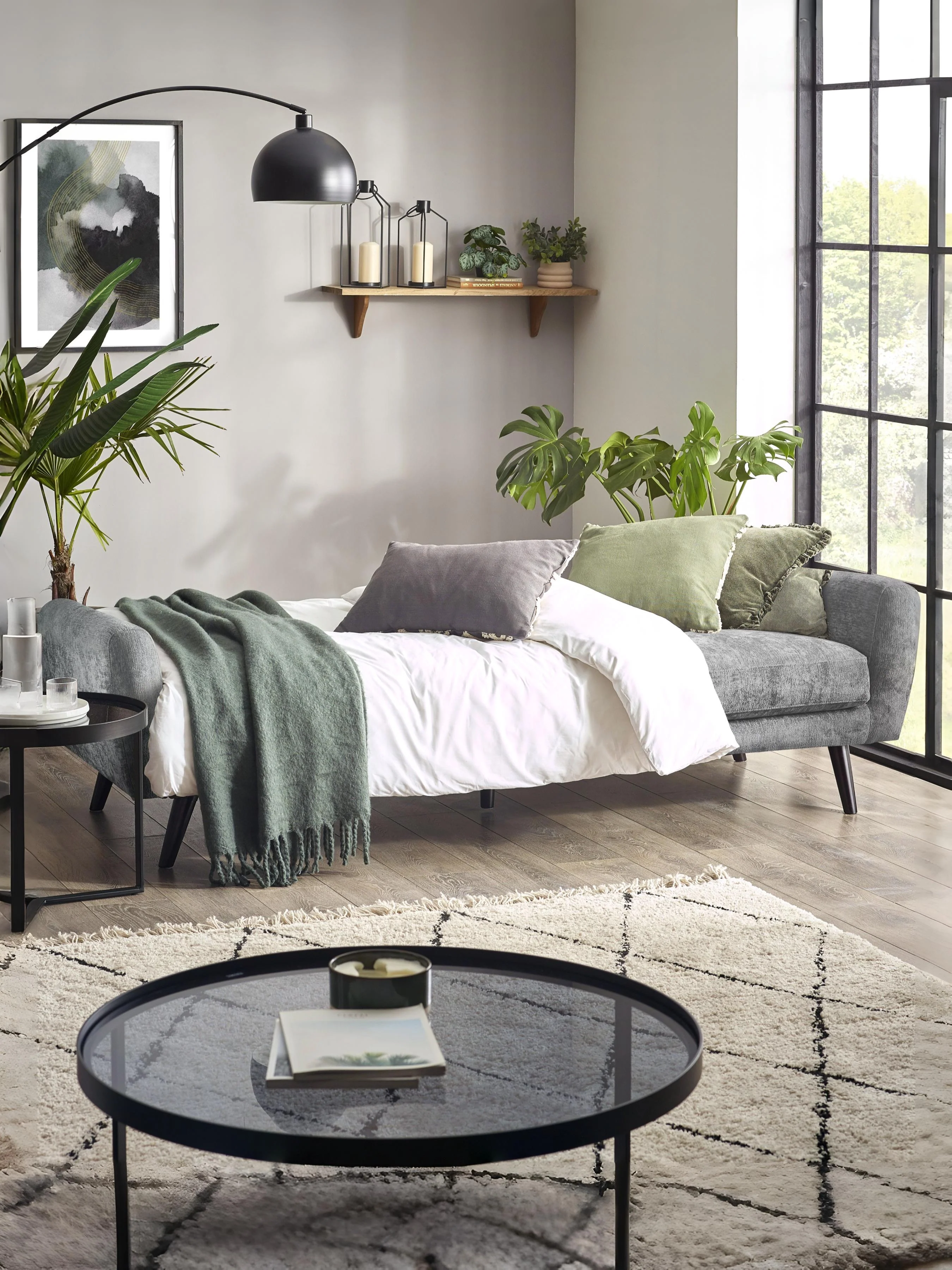 Monza Sofa Bed – Dove Fabric with Split-Back Design - Image 2