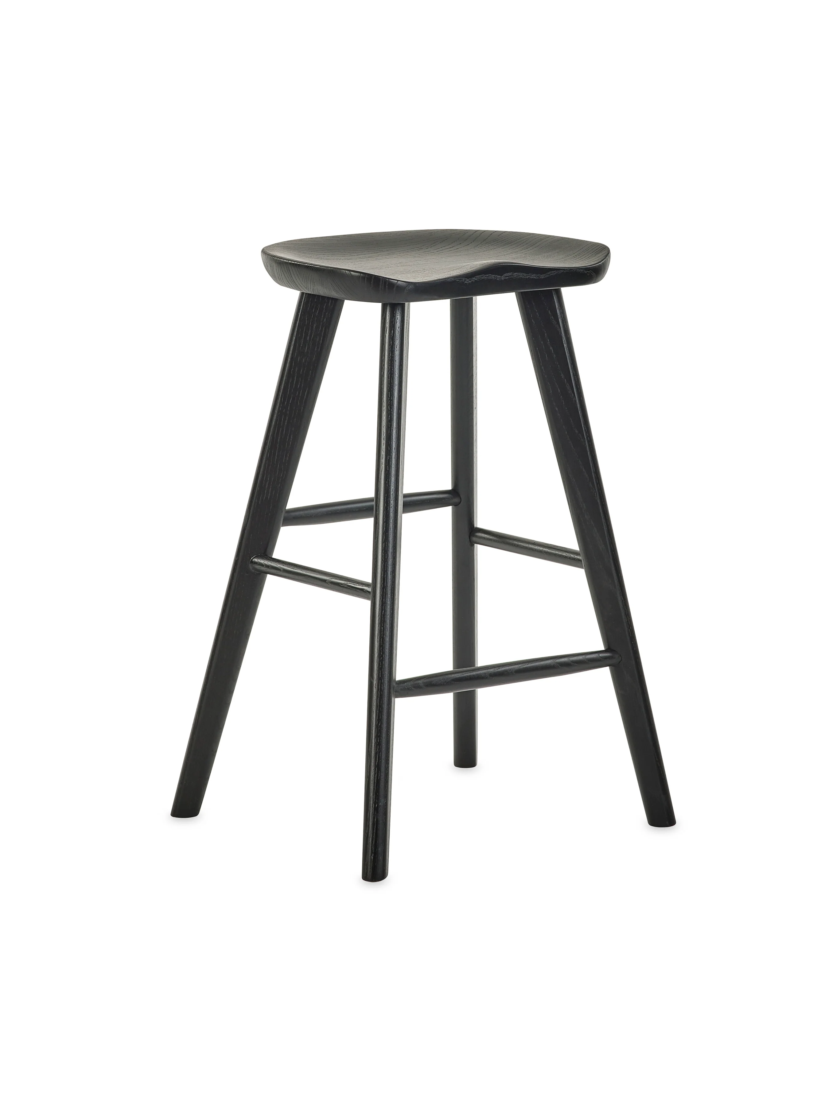 Mulu Black Solid Oak Bar Stool - Image 2