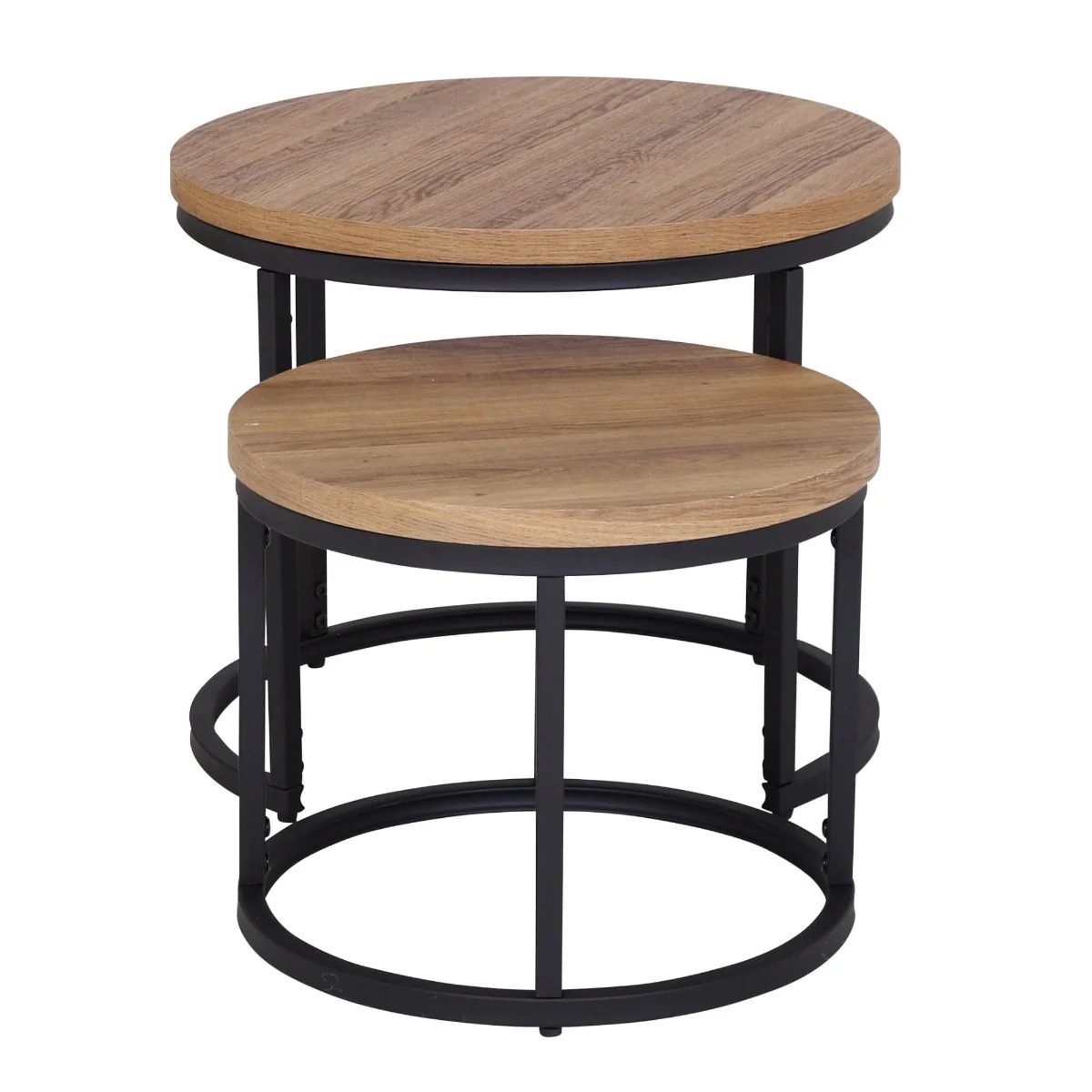 Munich Round Nest of Tables - Oak - Image 2