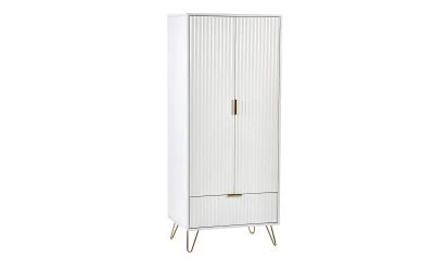 Murano 2 Door 1 Drawer Wardrobe - Matte White - Image 2