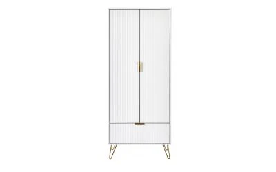 Murano 2 Door 1 Drawer Wardrobe - Matte White - Image 3