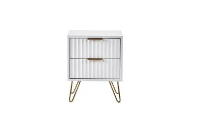 Murano 2 Drawer Bedside Table - Matte White - Image 2