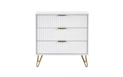 Murano 3 Drawer Chest - Matte White - Image 3
