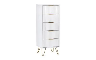 Murano 5 Drawer Tallboy - Matte White - Image 2