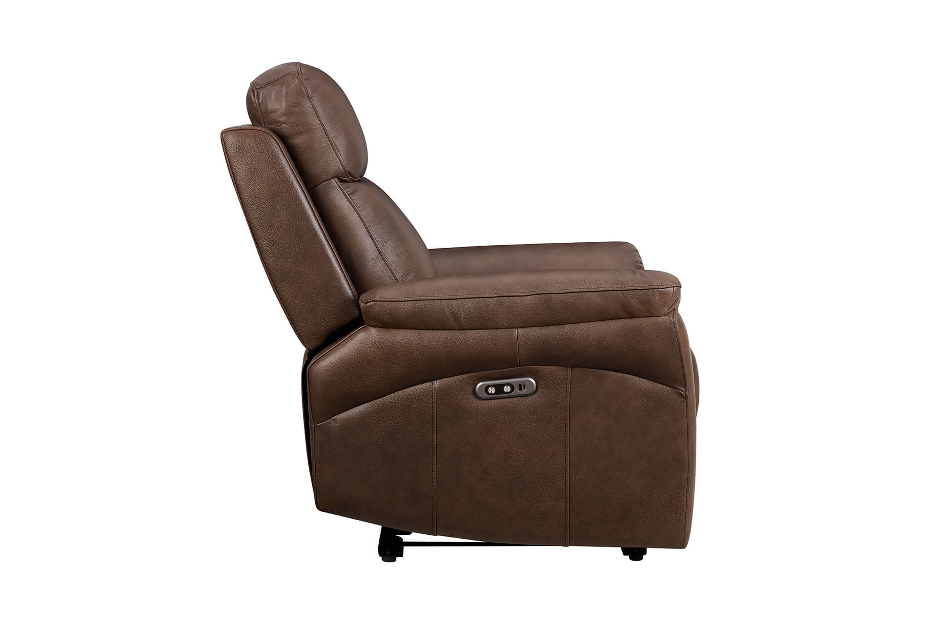 Nardo 1 Seater Electric Recliner – Brown Leather with USB Ports - Image 5