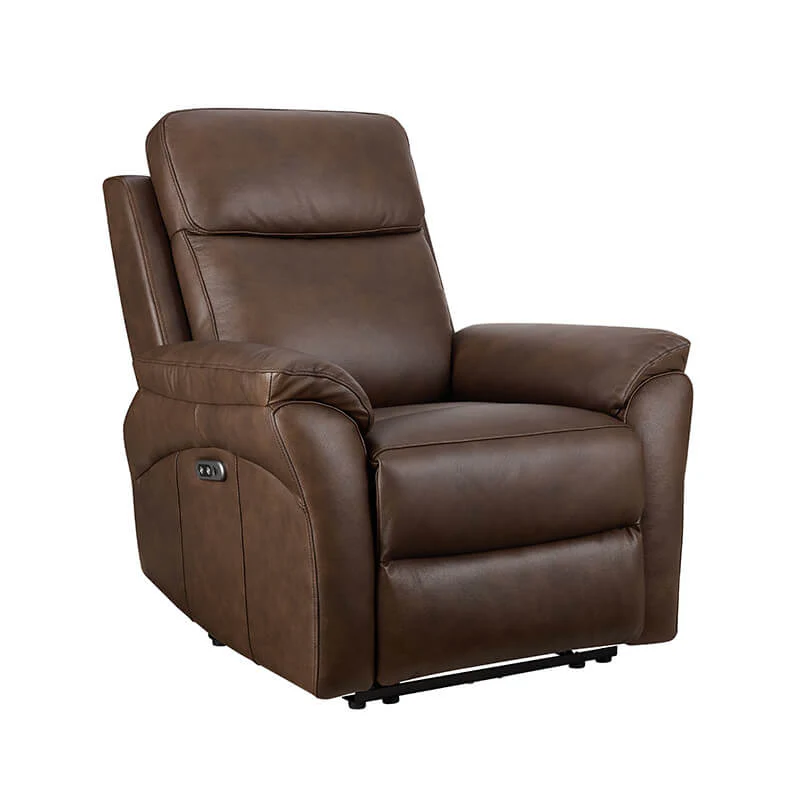 Nardo 1 Seater Electric Recliner – Brown Leather with USB Ports - Image 7