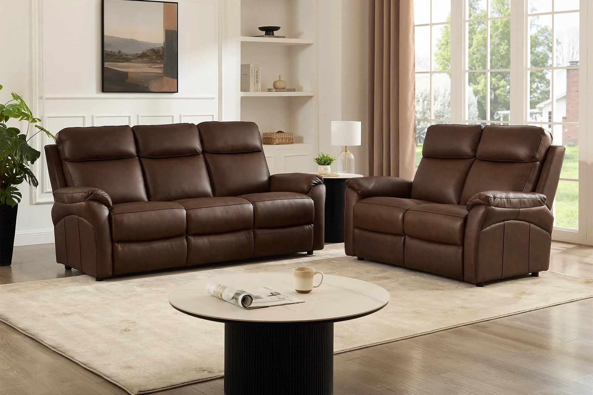 Nardo 1 Seater Sofa – Brown Leather Upholstery - Image 6