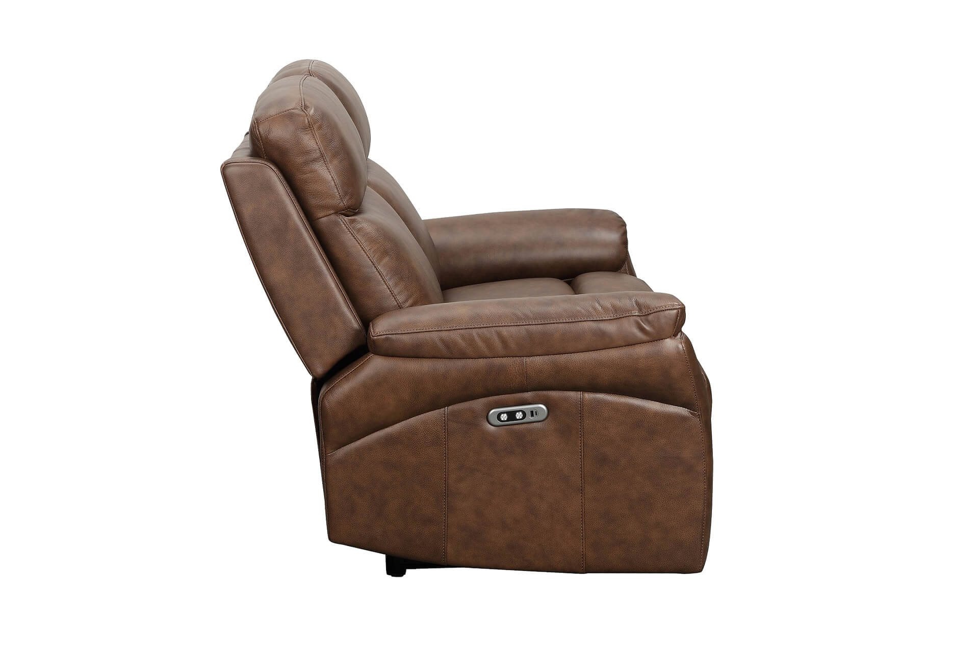 Nardo 2 Seater Electric Recliner – Brown Leather with USB Ports - Image 4