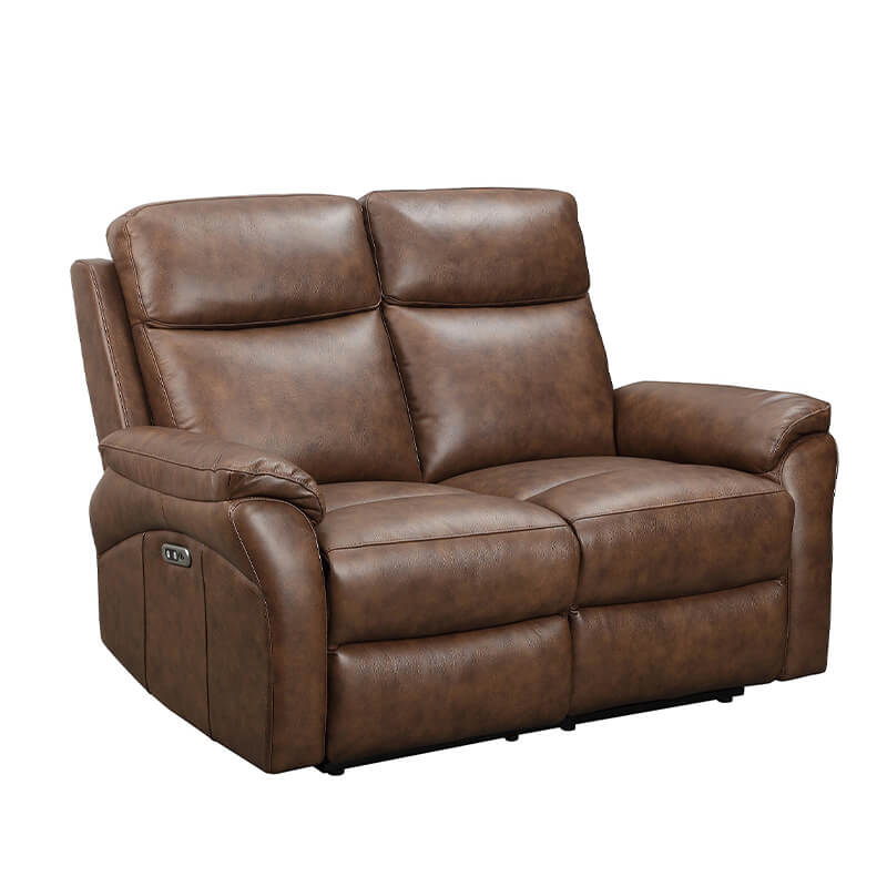Nardo 2 Seater Electric Recliner – Brown Leather with USB Ports - Image 8