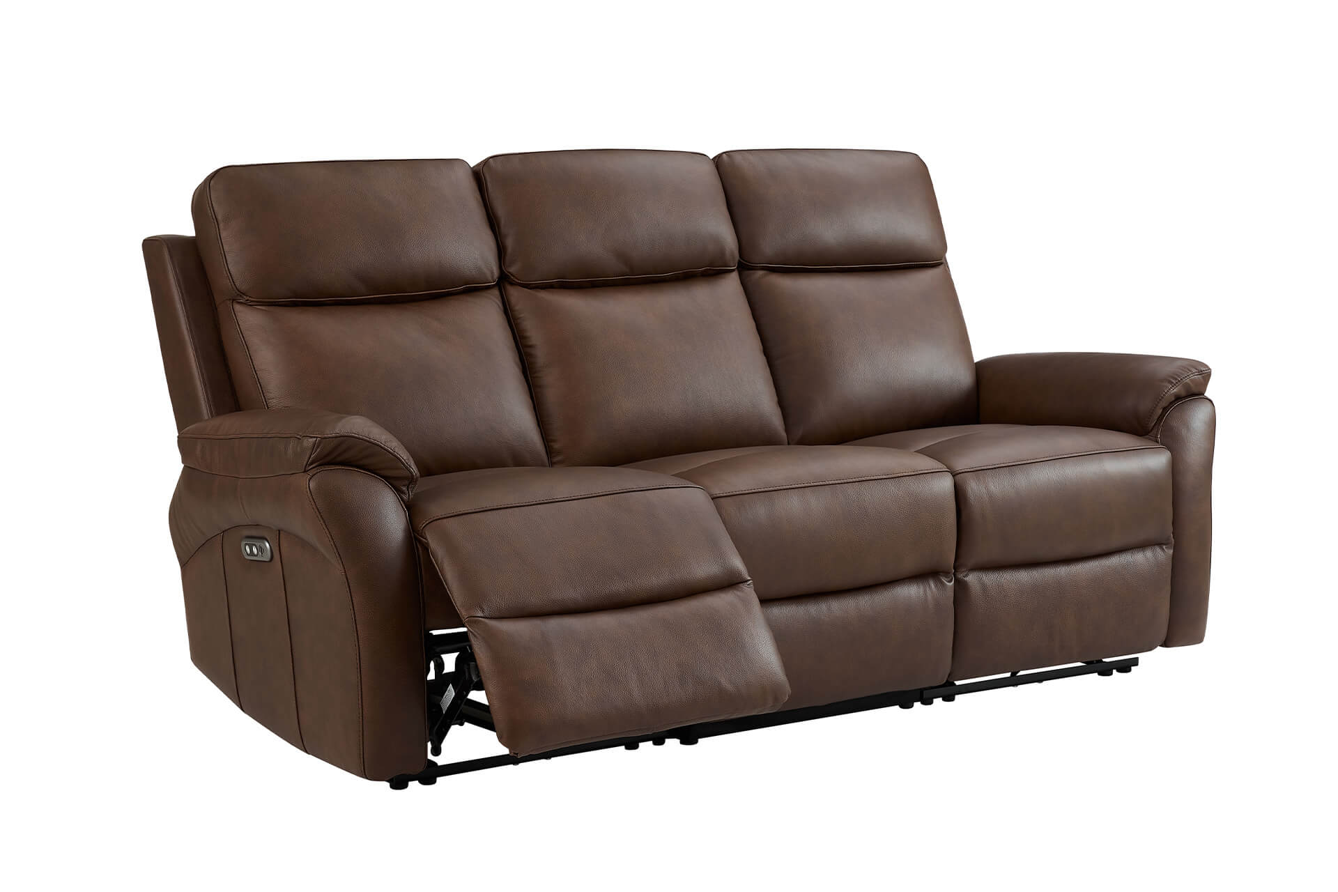 Nardo 3 Seater Electric Recliner – Brown Leather with USB Ports - Image 8
