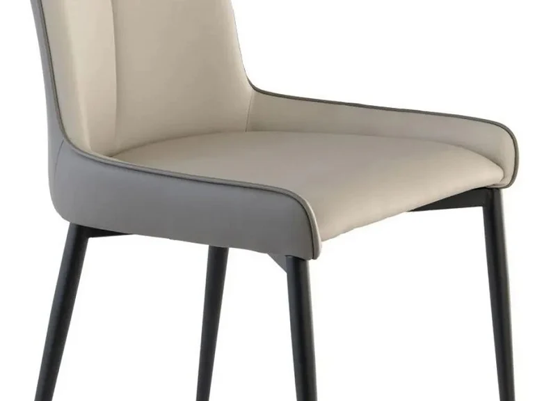 Nardo Grey/Light Grey Faux Leather Chair - Image 4