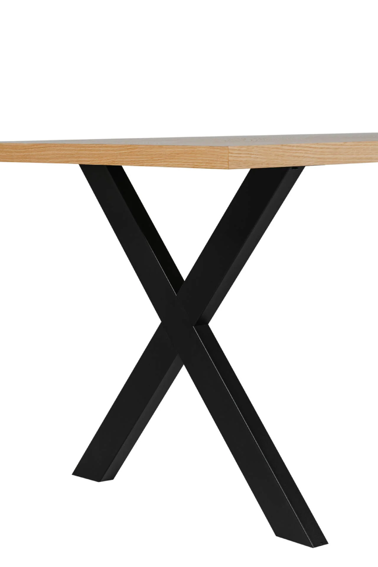 Nate Dining Table 180cm – Natural Oak with Black Metal Legs - Image 4