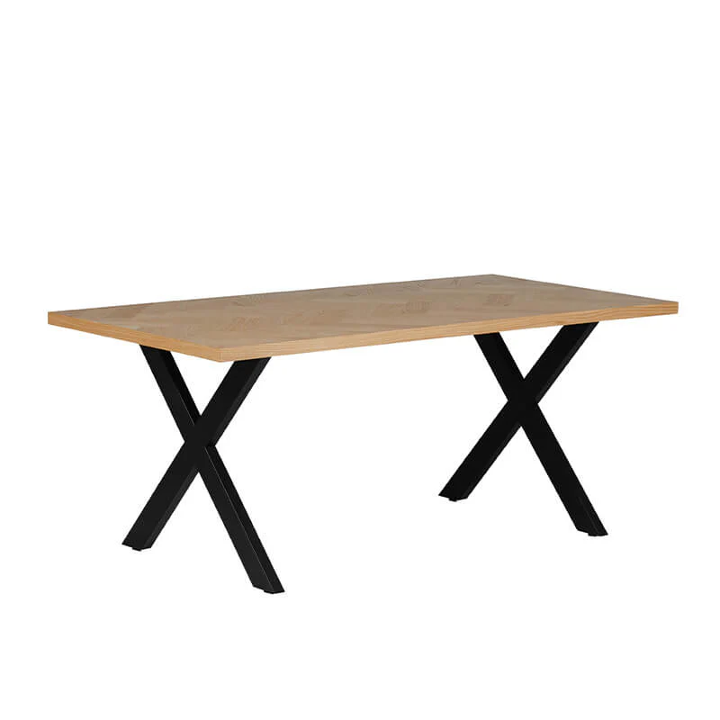 Nate Dining Table 180cm – Natural Oak with Black Metal Legs - Image 8