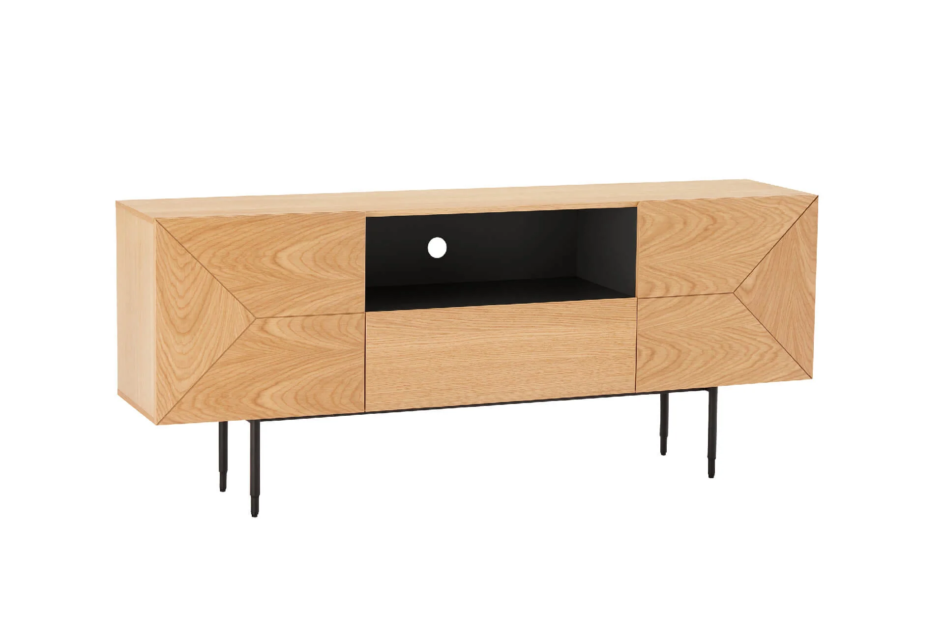 Nate Large Sideboard 180cm – Natural Oak with Geometric Patterns - Image 7