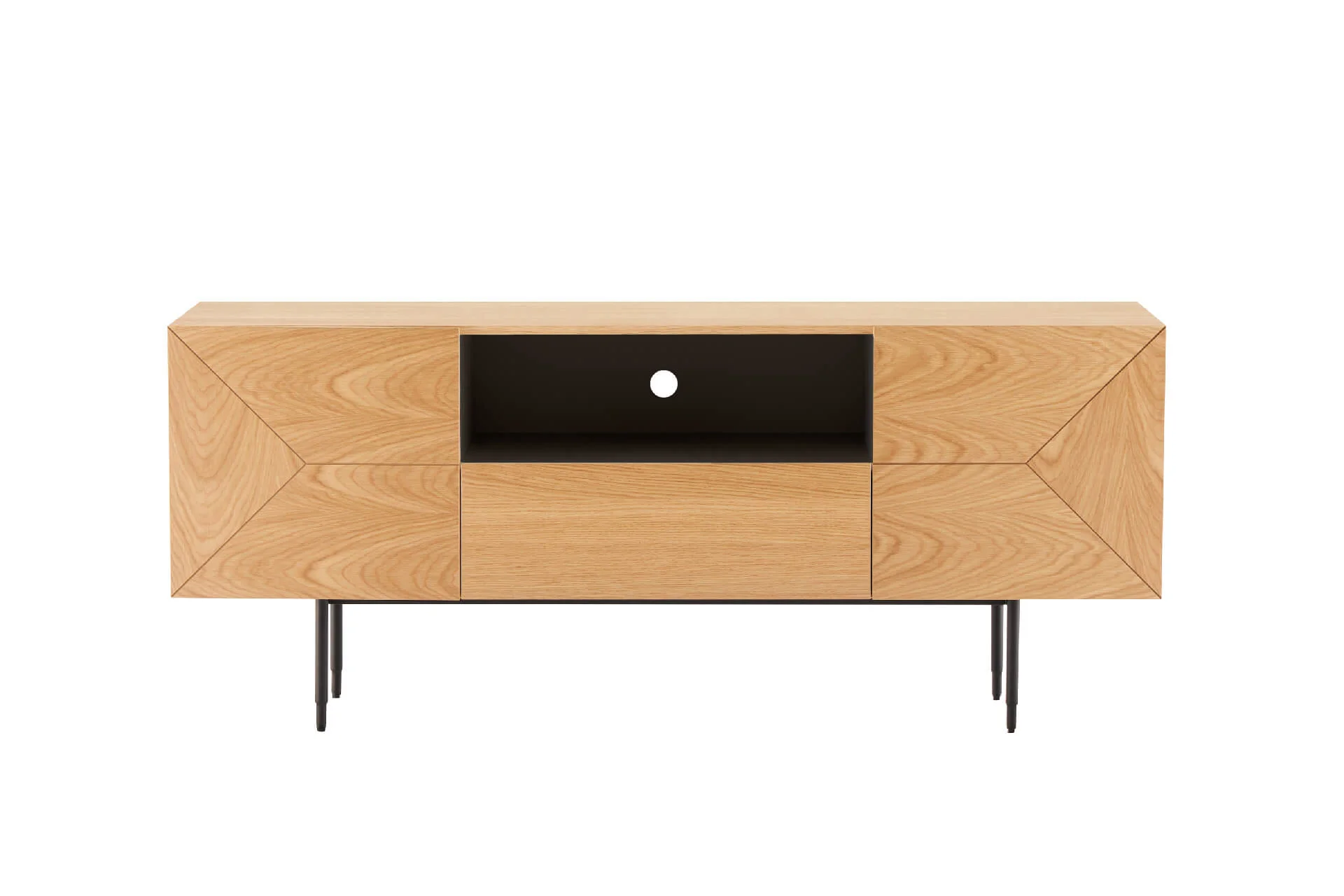 Nate Large Sideboard 180cm – Natural Oak with Geometric Patterns - Image 9