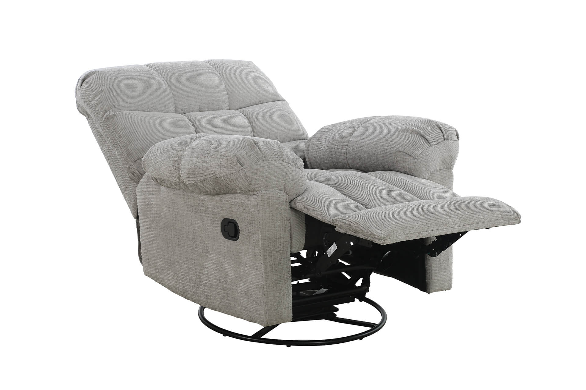 Nellie Glider Swivel Recliner – Grey with Lumbar Support - Image 12