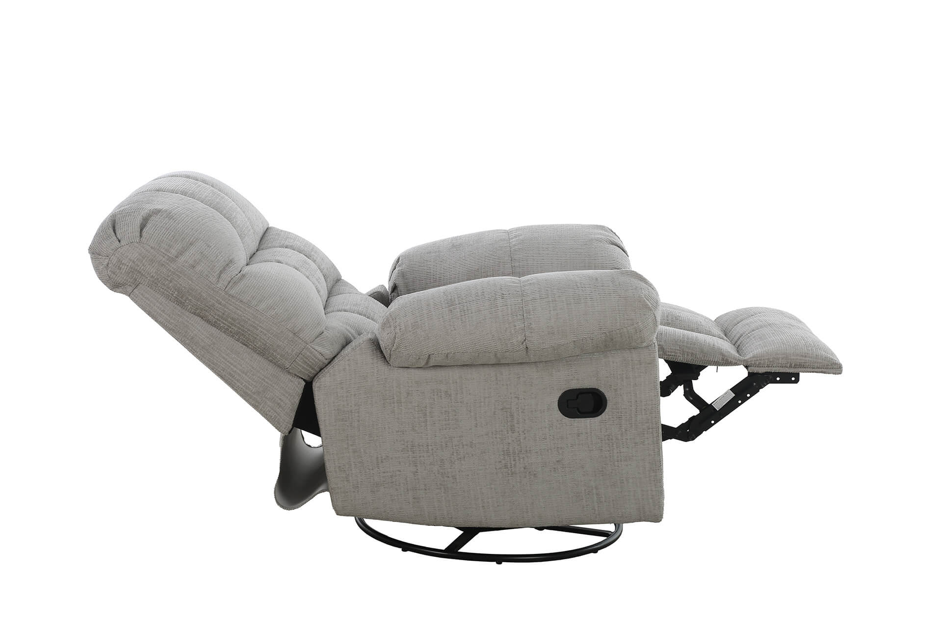 Nellie Glider Swivel Recliner – Grey with Lumbar Support - Image 4