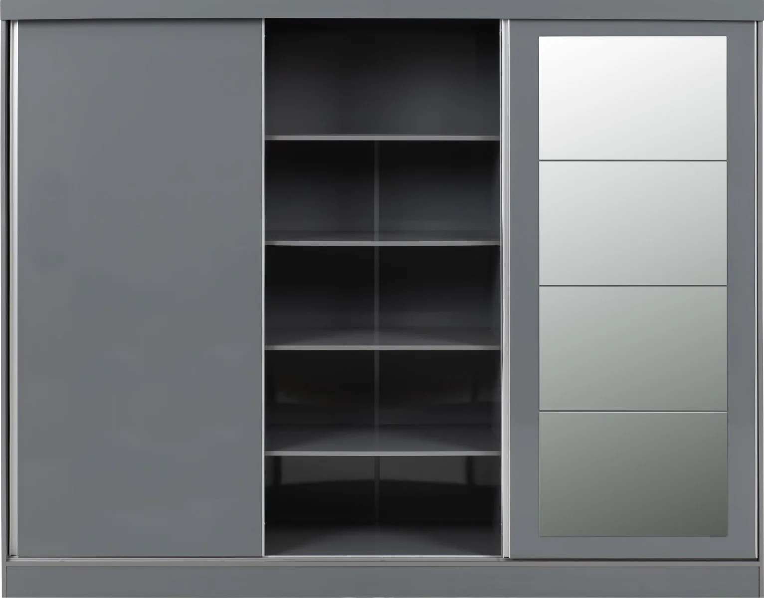 Nevada Grey Three Door Sliding Wardrobe - Image 3