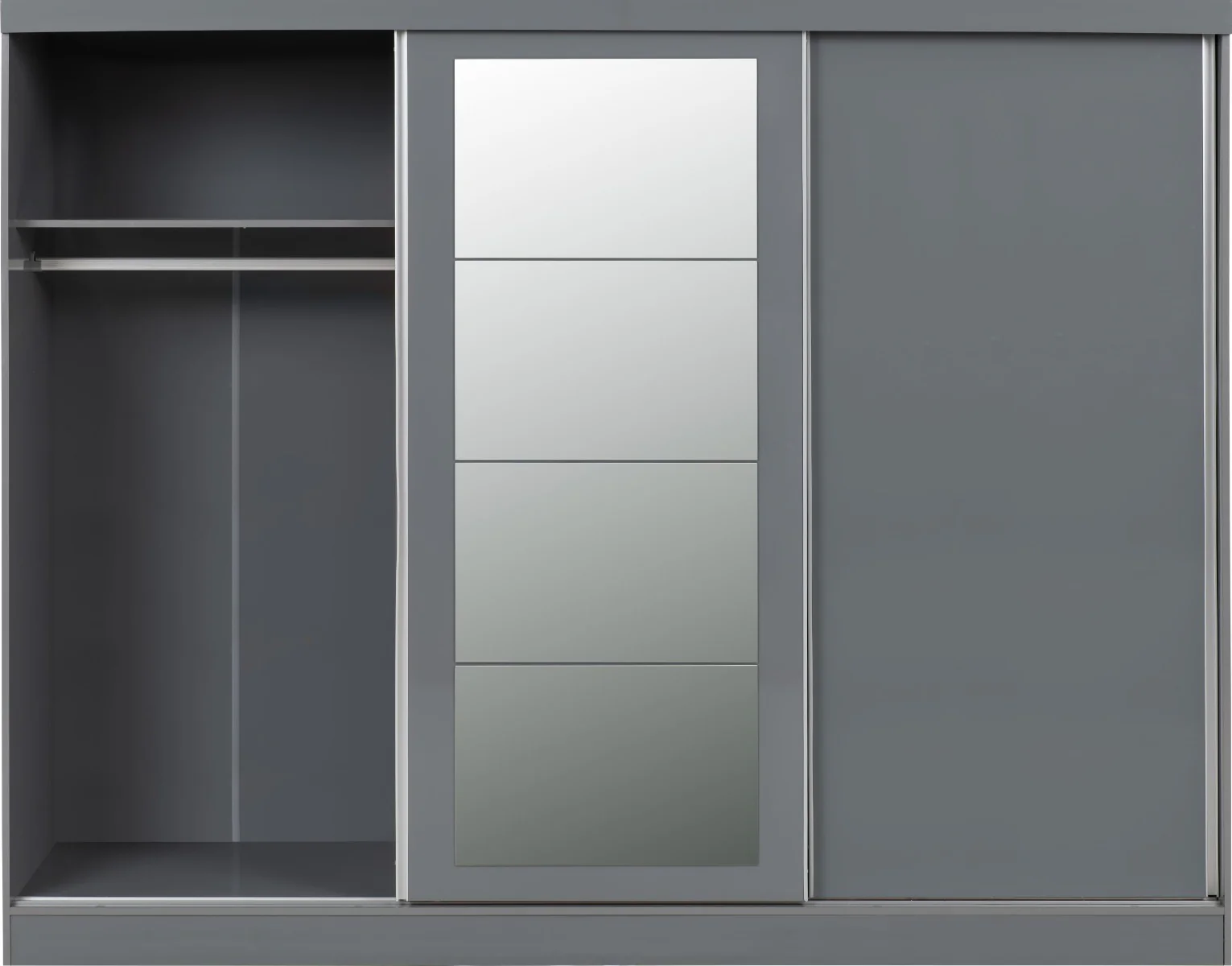 Nevada Grey Three Door Sliding Wardrobe - Image 4