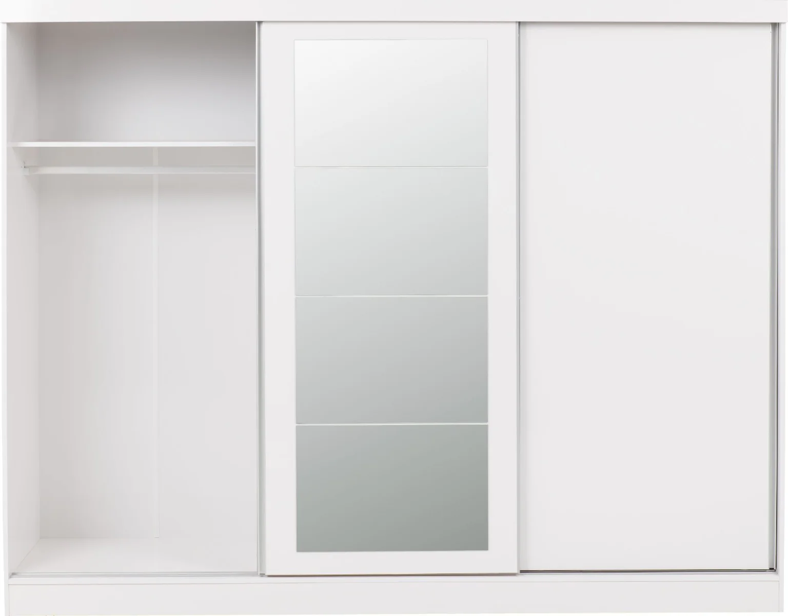 Nevada White Wardrobe with Three Sliding Doors - Image 4