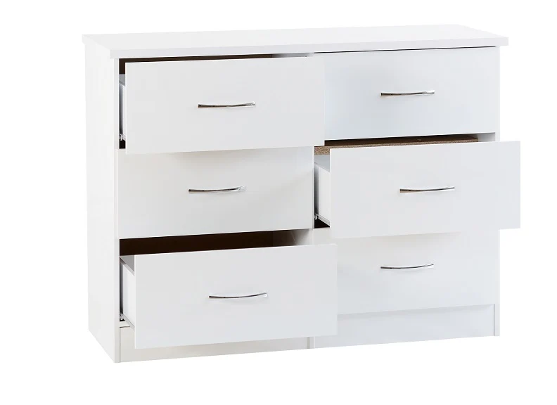 Nevada White Six Drawer Chest - Image 2