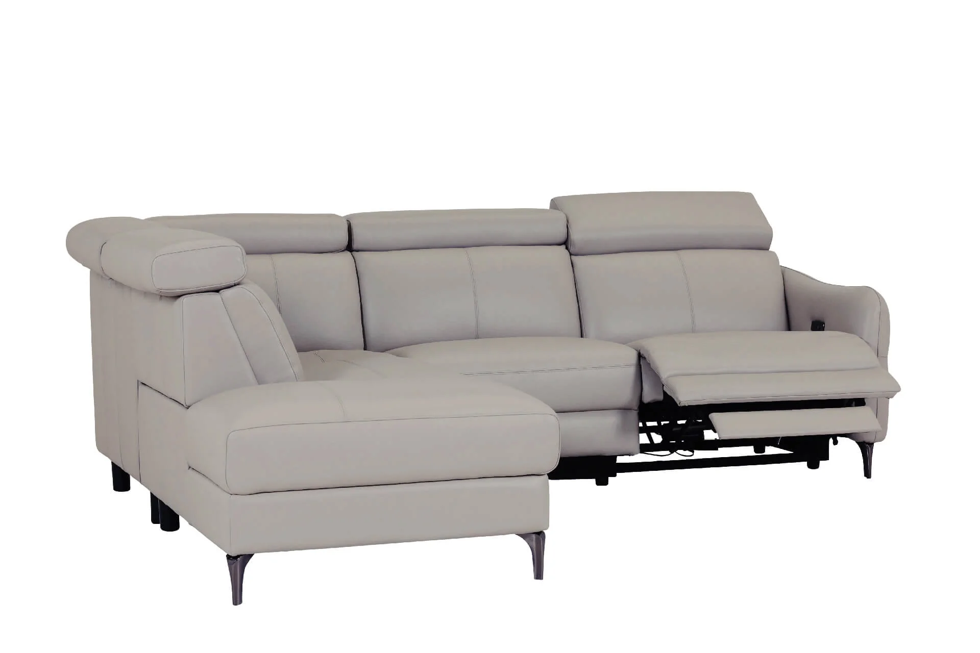 Nico Corner Group Electric Recliner LHF – Stone Upholstery with USB Ports - Image 12