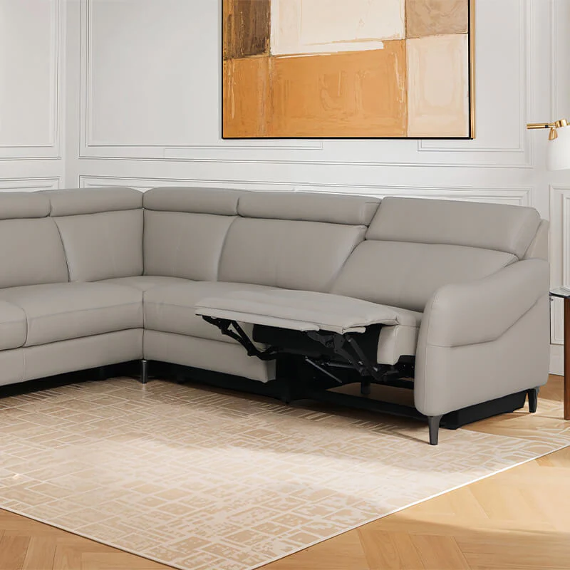 Nico Corner Group Electric Recliner LHF – Stone Upholstery with USB Ports - Image 9